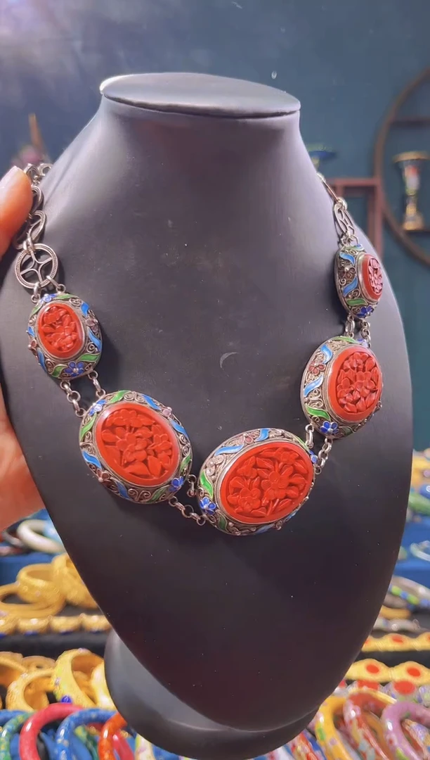 【闪购商品】非遗技艺 花丝镶嵌雕漆塔链