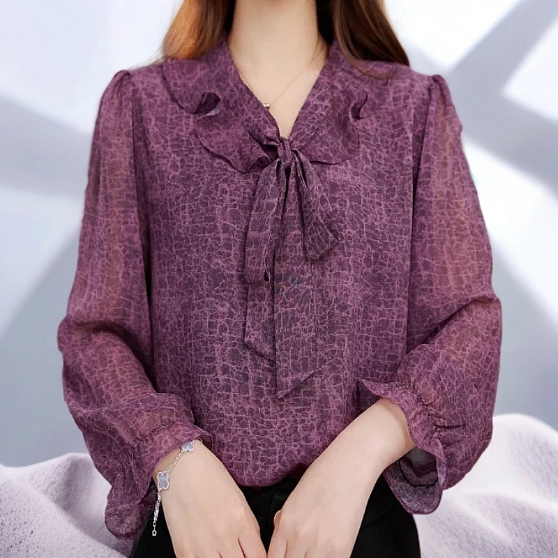 气质时尚h4显瘦打底衬衫高级洋气长袖新款宽松上衣854复古