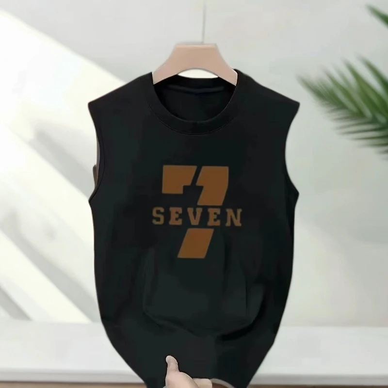 雅鹿男装100%棉背心男夏季宽松坎肩背心跨栏运动无袖t恤潮流韩版