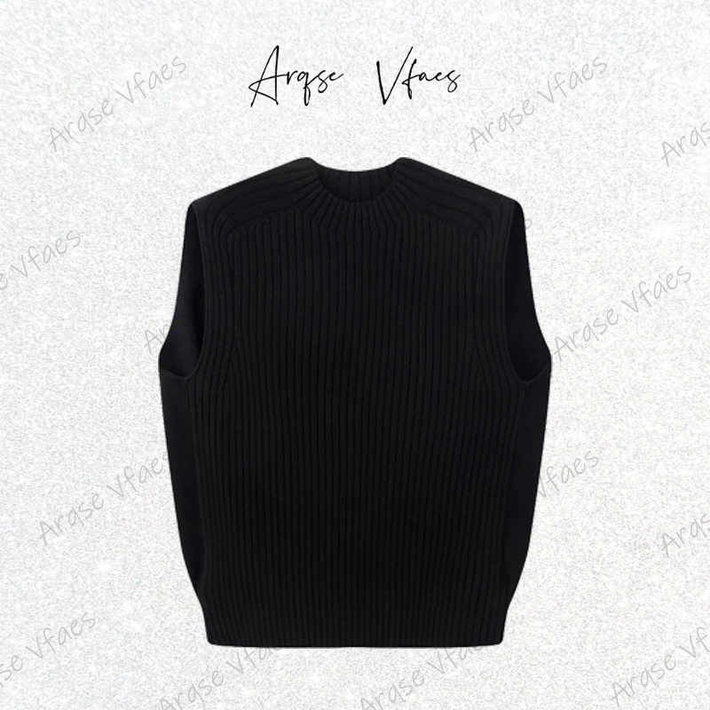 [ARQSEVFAES正品]—2025夏新款时尚圆领修身针织衫上衣女AR803032