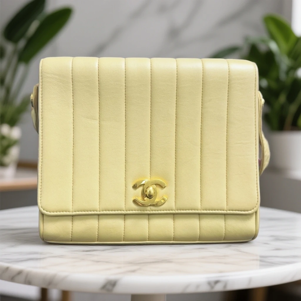 95新 Chanel/香奈儿 米色斜挎包 1836 3606