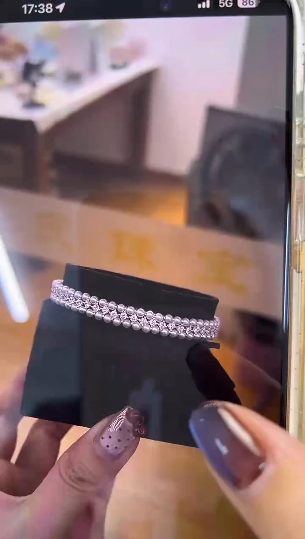 银S925镶嵌手绳淡水珍珠定制款