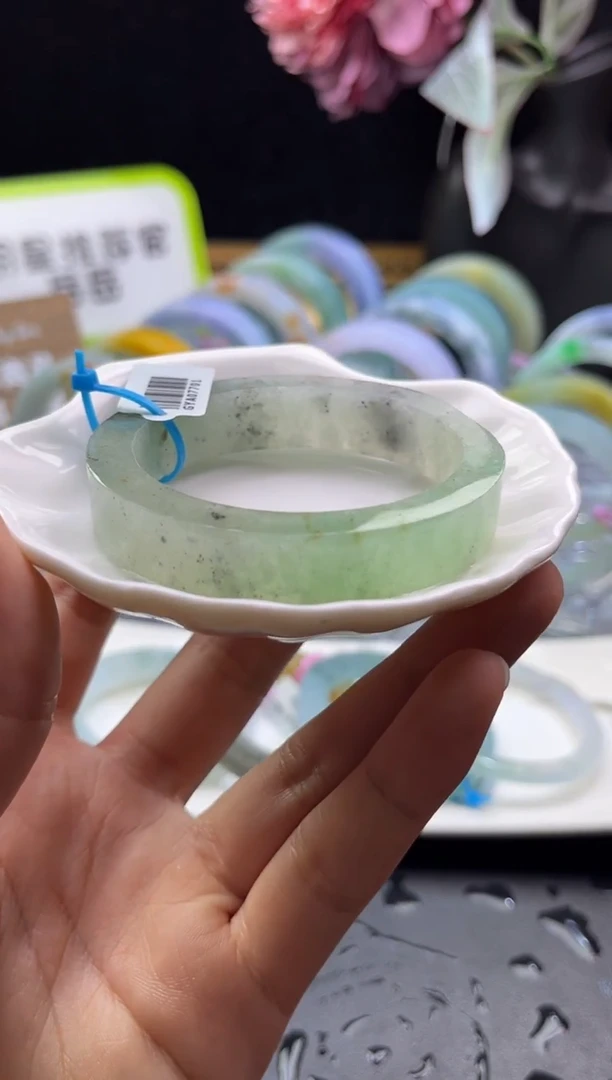 未镶嵌手镯定制翡翠冰甜绿51-53