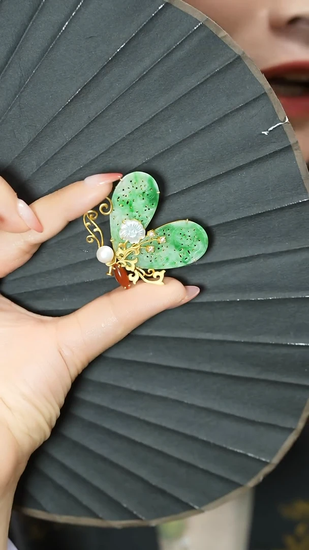 【闪购商品】翡翠颈饰银S925镶嵌胸针支持48小时鉴赏