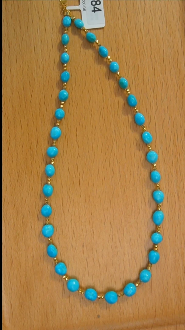 18K金镶嵌绿松石项链发货一件