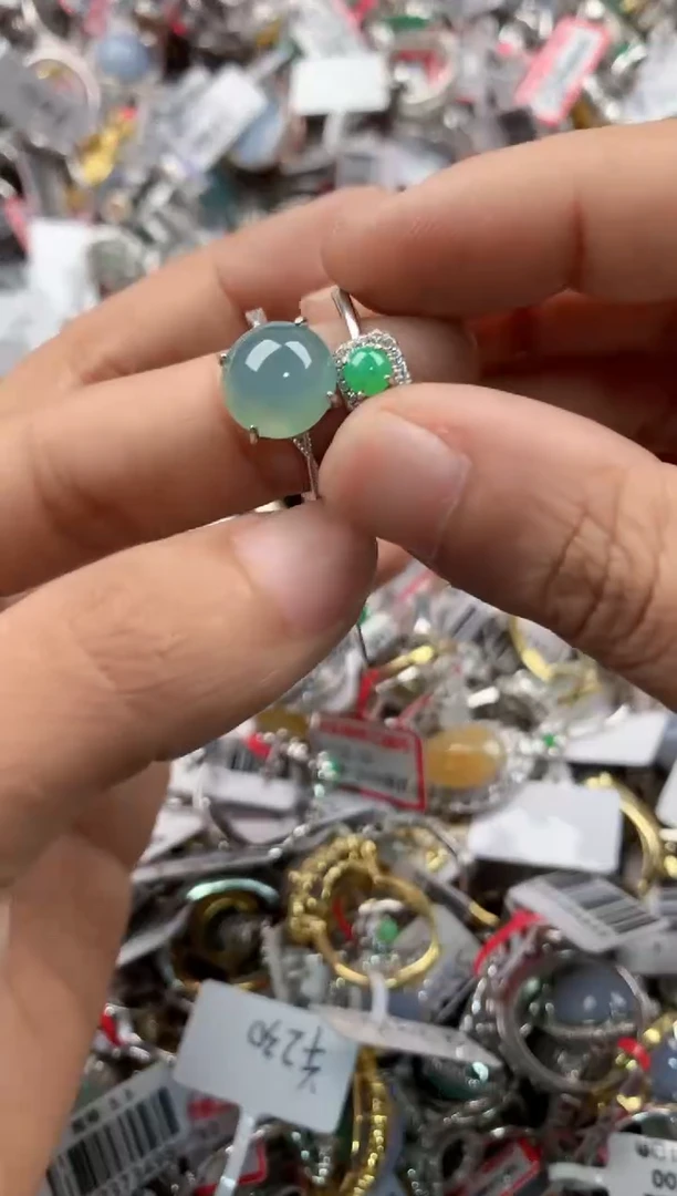 银S925镶嵌戒指翡翠11           2