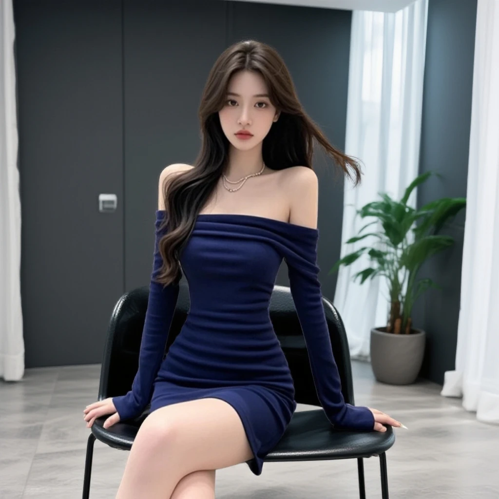 针织公主裙蕾丝后妈裙小黑裙气质打底秋冬包臀战袍感轻奢名媛夏季