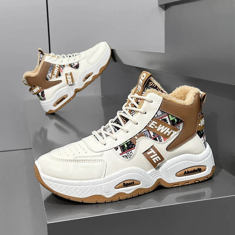 男款2024秋冬季加绒保暖时尚运动舒适户外棉鞋男休闲防水潮鞋潮流