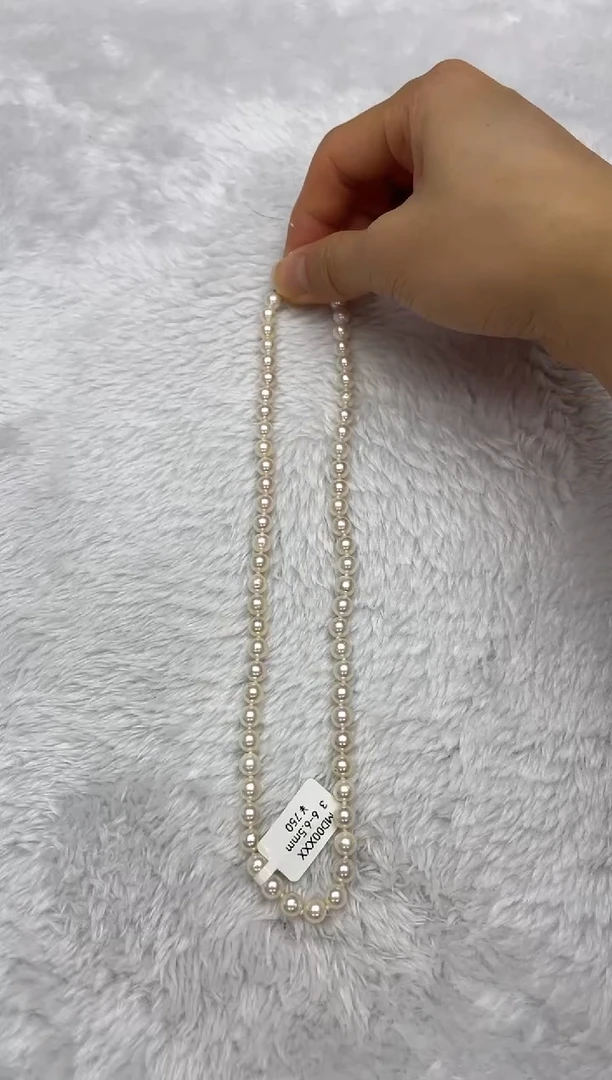项链银S925镶嵌海水珍珠AK羽皇金6-6.5mm