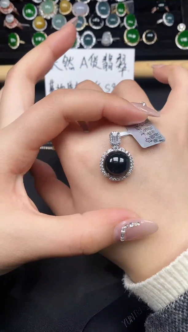 银S925镶嵌戒指翡翠327837