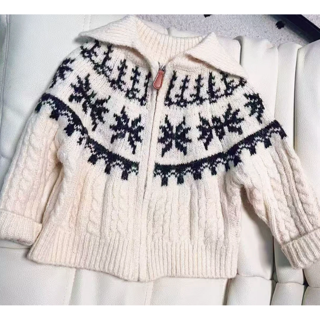 女童秋冬加厚保暖拉链毛衣2025新款韩版儿童洋气软糯百搭针织上衣