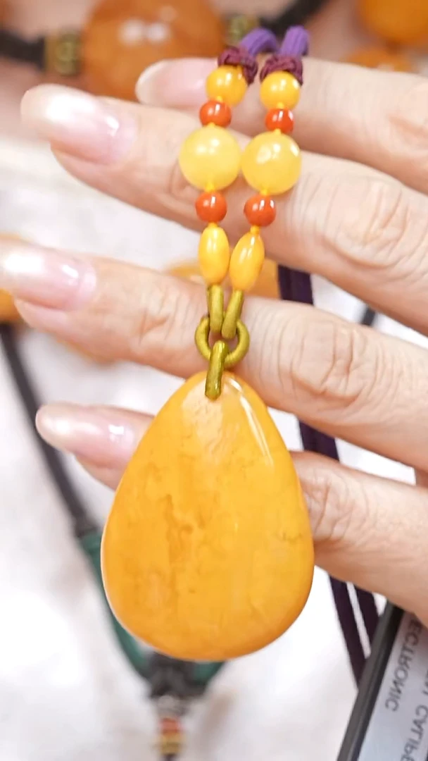 蜜蜡颈饰未镶嵌2185天然蜜蜡珠宝奇石云端妖孽石膏蜡全部保真