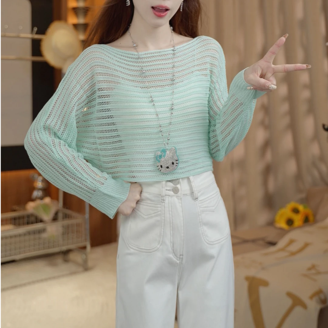 【裴诗婷】DD00077慵懒风镂空打底衫