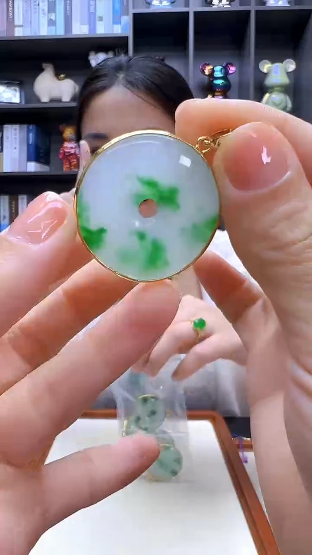 翡翠14K金镶嵌颈饰丹丹diy劲饰