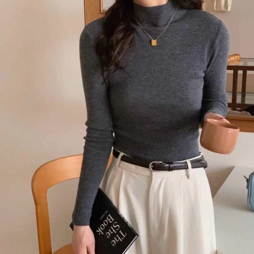 2025新款针织冬季毛针织衫半高领针织衫百搭女装打底衫