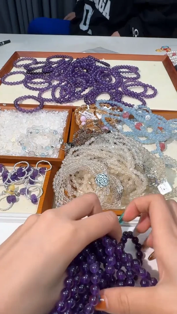 【闪购商品】水晶手链未镶嵌【有棉裂】A061乌拉圭紫水素圈