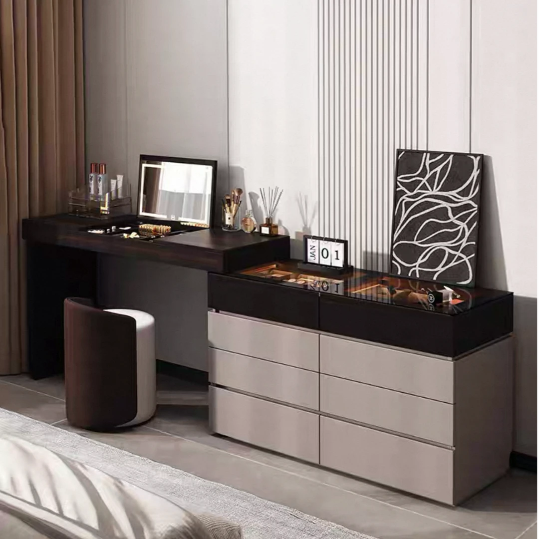 【通哥链接】梳妆台斗柜一体轻奢实木化妆台卧室简约2025现代化妆桌