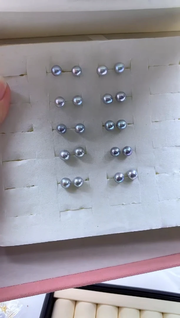 银S925镶嵌耳饰海水珍珠多样性发其一