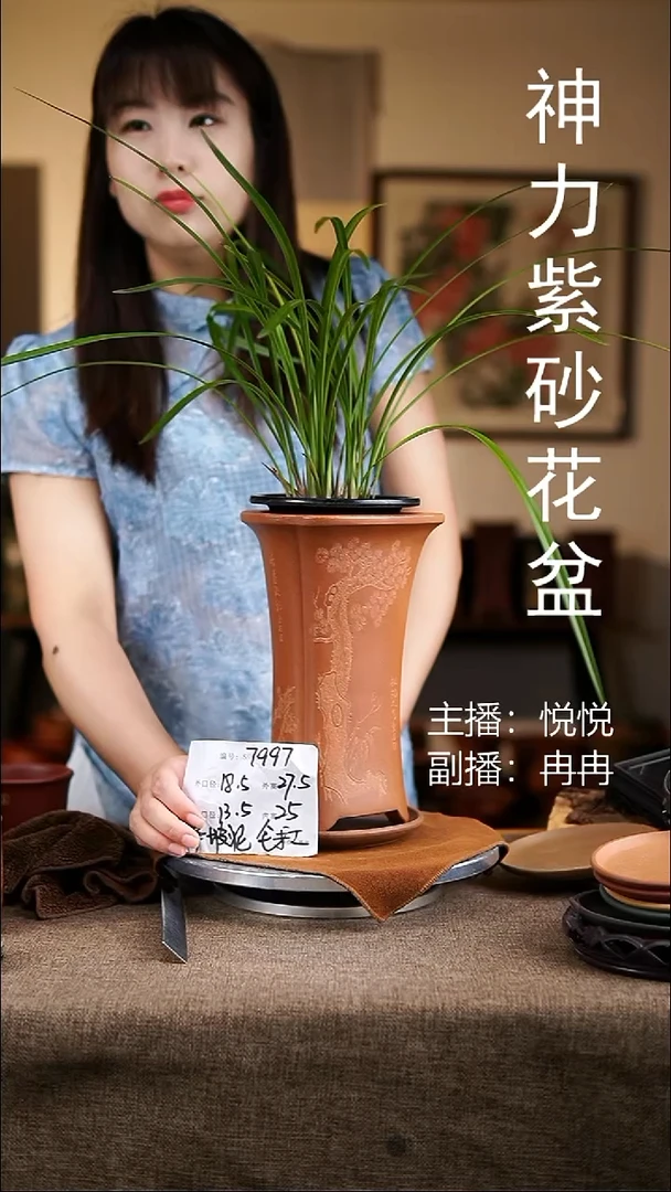 紫砂花盆花卉工艺7997+z