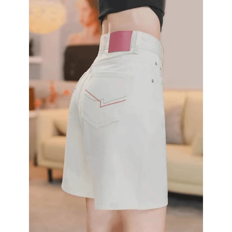 【粉丝福利】夏季冰凉牛仔短裤女新款薄款膏药宽松先手五分A字短裤