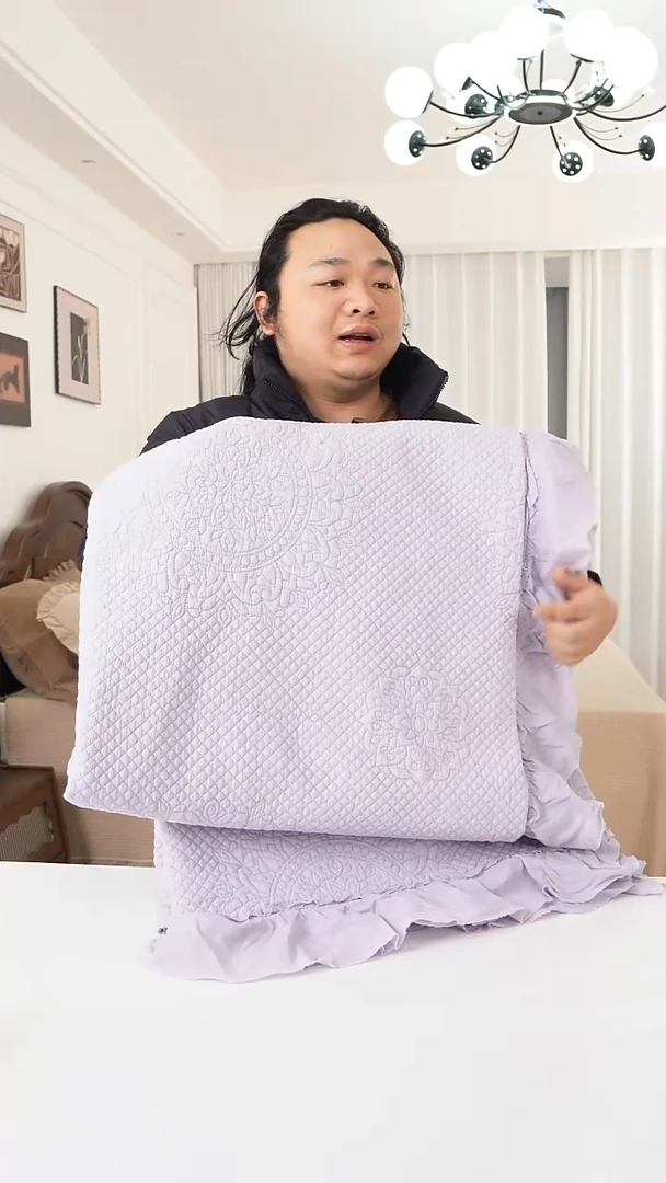 棉全面砂洗230*250紫色三件套