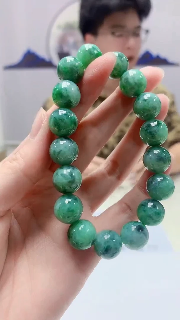 【闪购商品】定制翡翠未镶嵌4688zm-毛货手串37