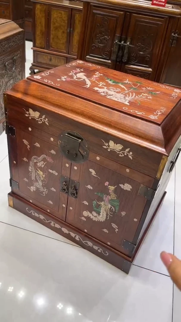 【闪购商品】贡木龙凤呈祥螺钿大官箱