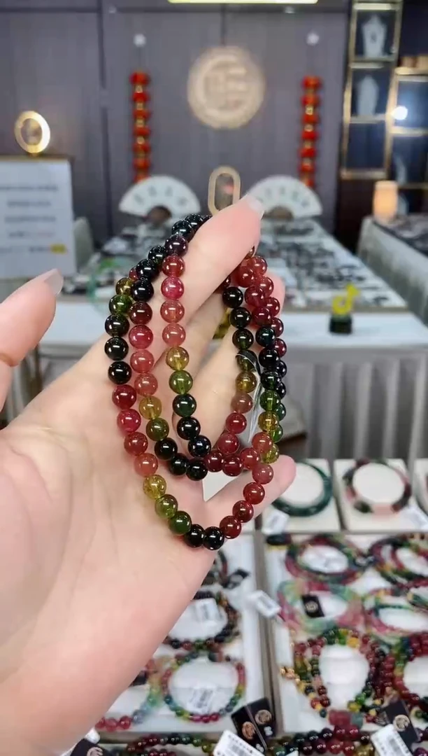 收藏级老矿碧玺三圈手串6mm+未镶嵌碧玺hon多样性发货一条