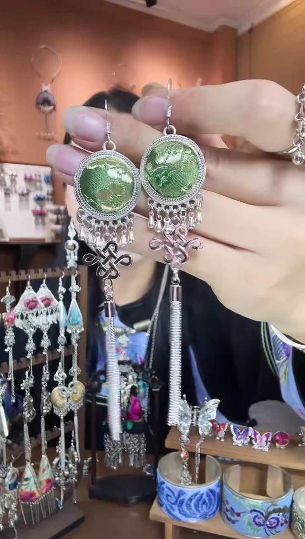 刺绣纯手工民族风耳环