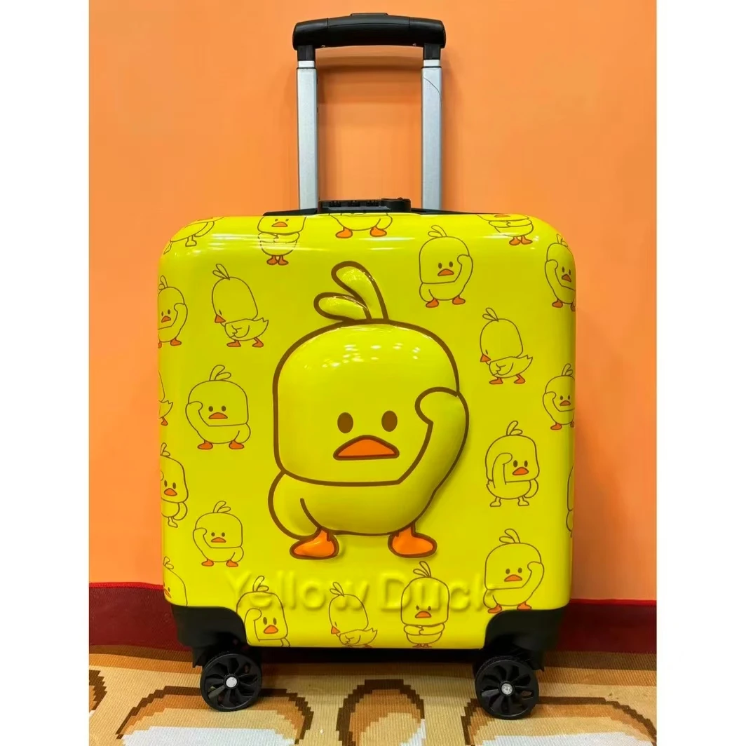 小黄鸭精美卡通18寸登机箱潮拉杆箱卡通款式密码 箱其他个护工具