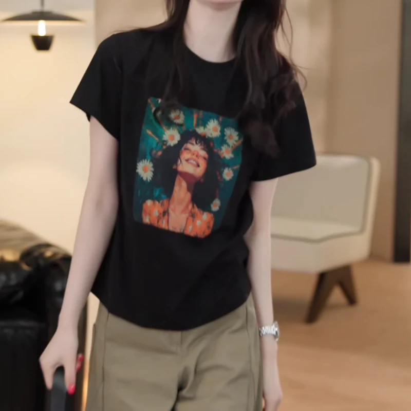 【快乐女孩】休闲百搭显瘦夏季修身气质短袖上衣LK2503986