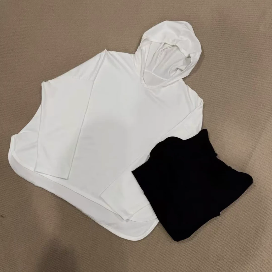 1040早春百搭新款纯色通勤显瘦小众别致上衣潮打底防晒连帽上衣