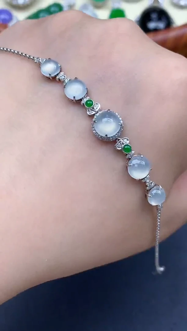 18K金镶嵌手链翡翠501-中国好珍宝