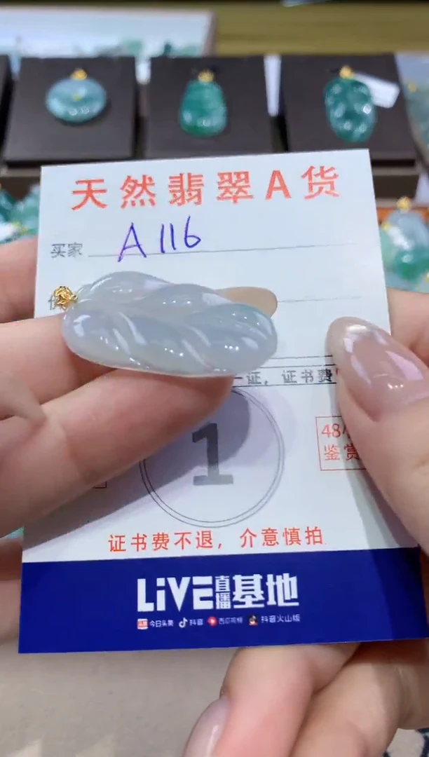 颈饰未镶嵌翡翠天然缅甸翡翠A货挂件