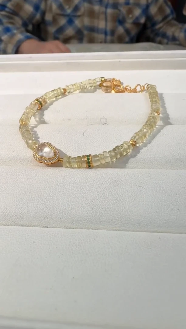 【闪购商品】水晶手链银S925镶嵌黄水盘切葫芦款