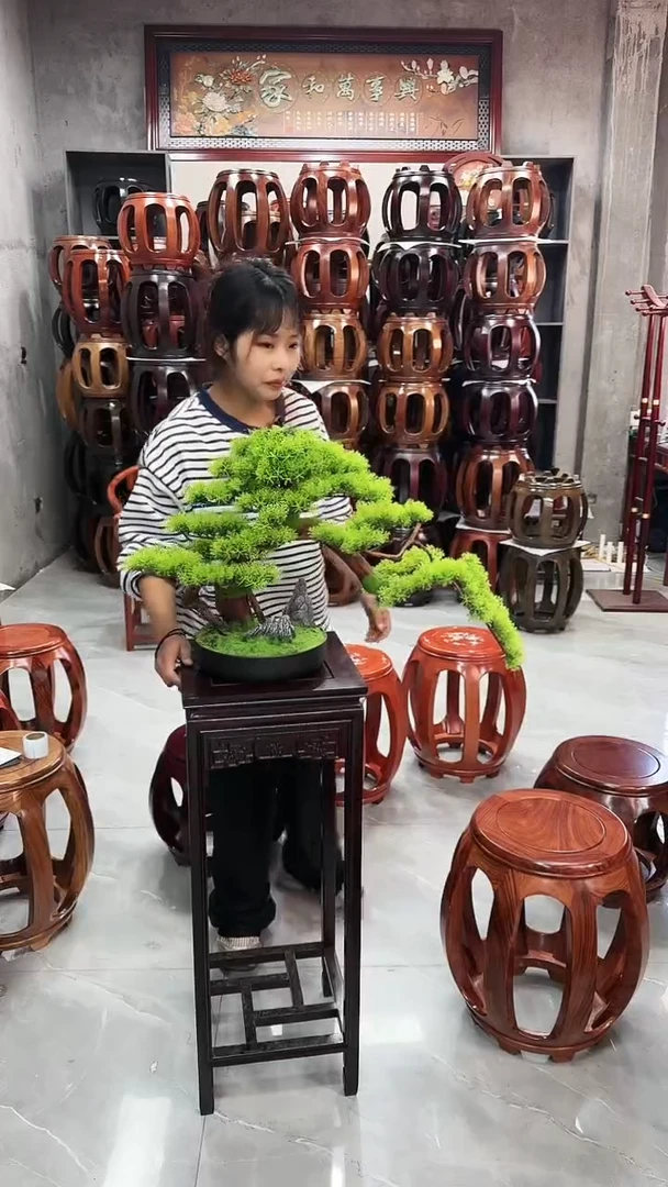 【闪购商品】花梨木类家具非洲酸枝木福字花架一对