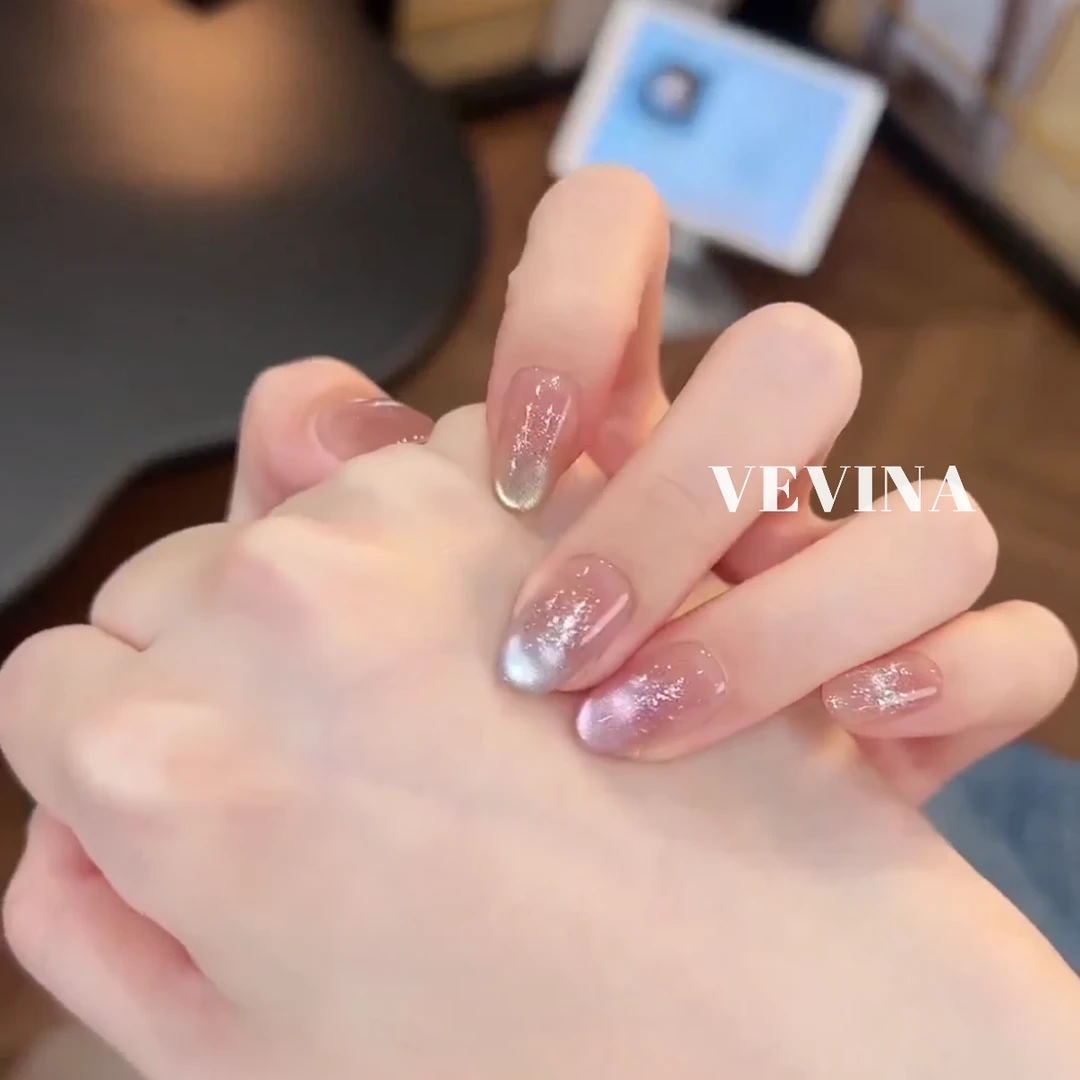 【彩虹糖】纯手工夏季彩色猫眼穿戴甲ins流行