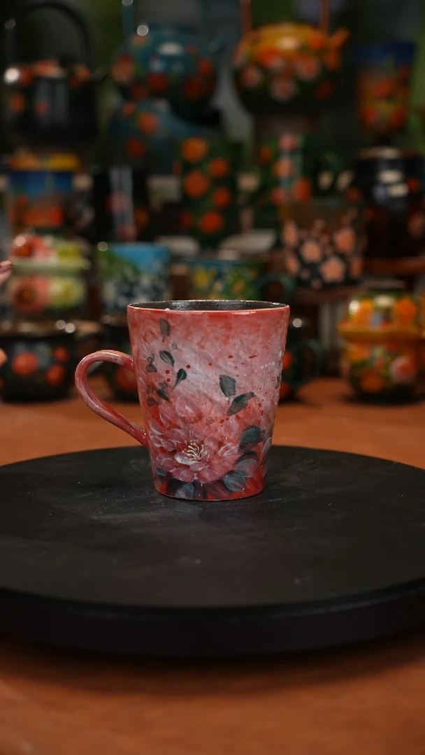 紫砂油画手绘釉下彩