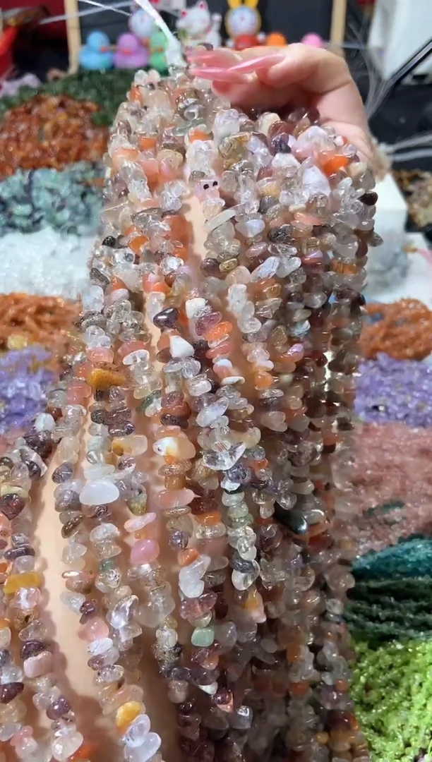 水晶珠宝半成品未镶嵌彩发晶