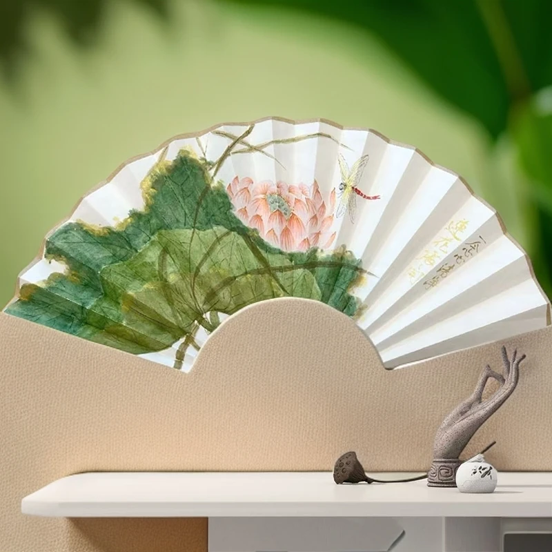 【手绘秘彩描金】蜻蜓立荷 —高金月—扇面