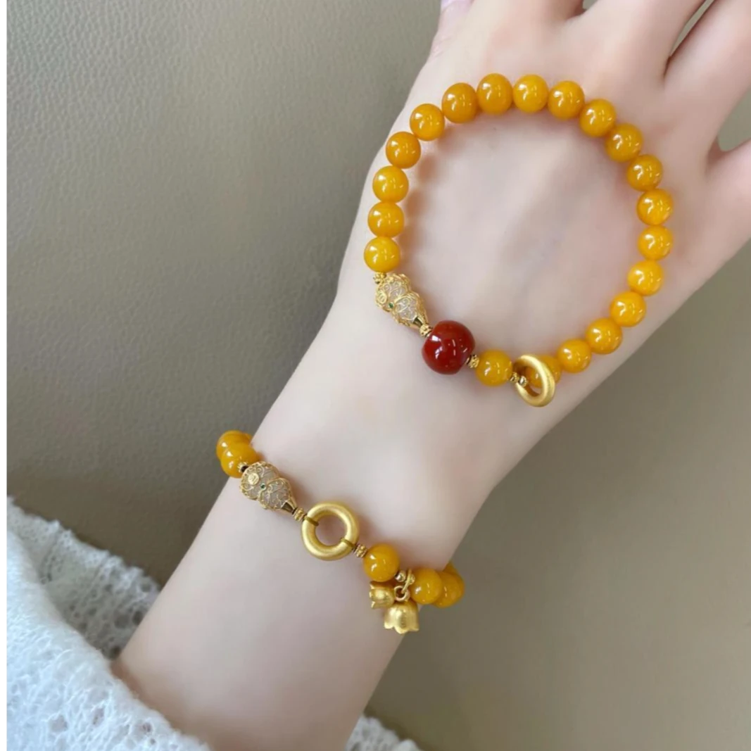 精致清冷感百搭女士生日礼物手串轻奢铃兰花如意锁葫芦