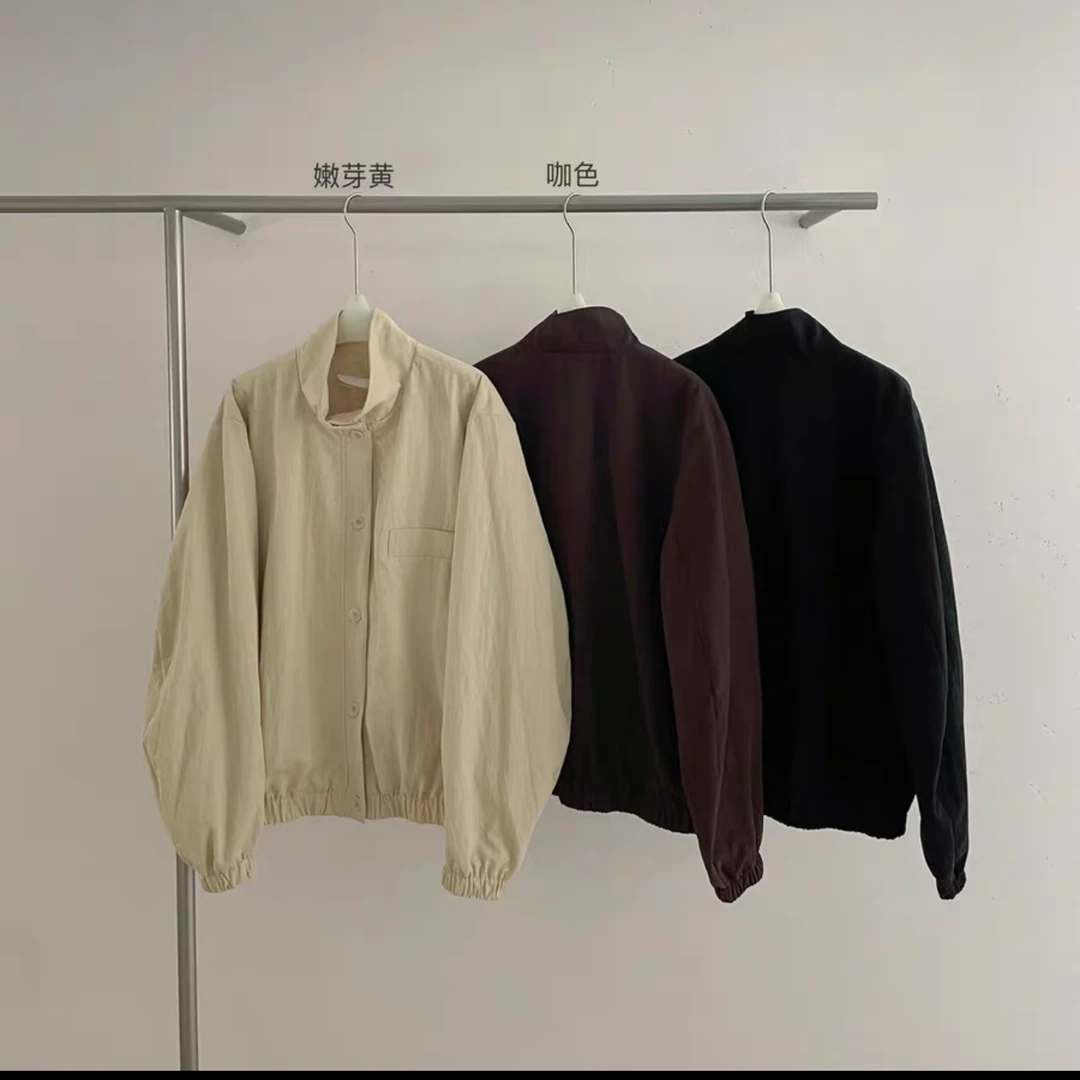 FUJIA STYLE新款气质休闲韩版简约纯色立领外套W7210
