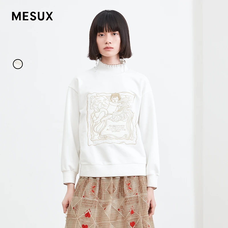 MESUX米岫长绒棉立体刺绣卫衣MJFUZ302