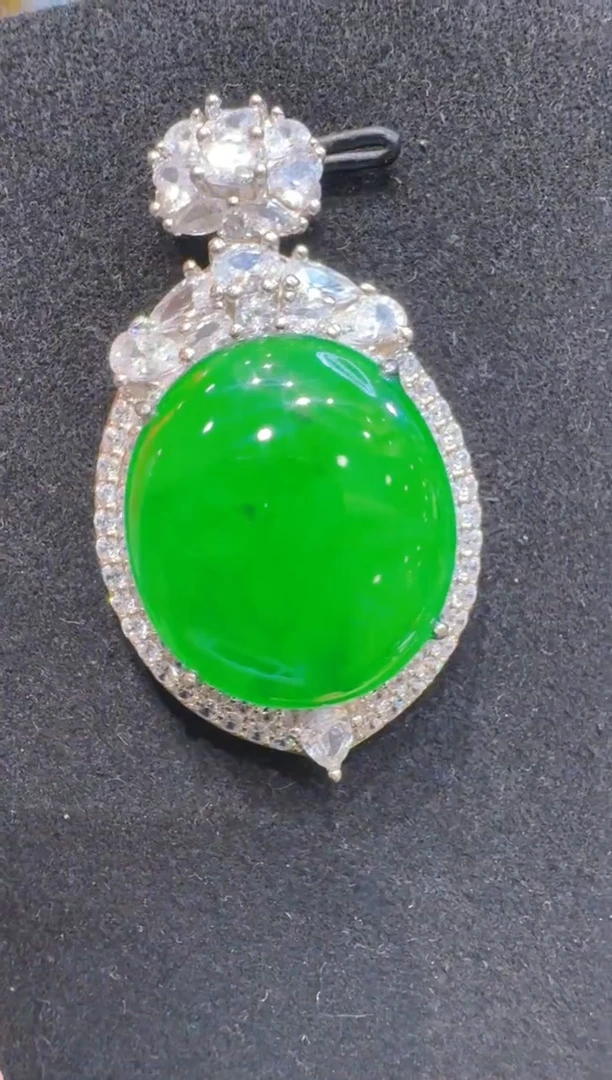 吊坠(不含链)银S925镶嵌翡翠多样性团购发一件