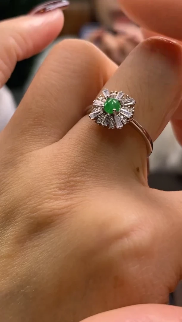 颈饰银S925镶嵌翡翠净货16204