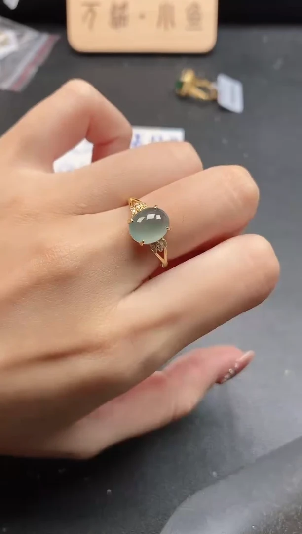 银S925镶嵌戒指翡翠51511