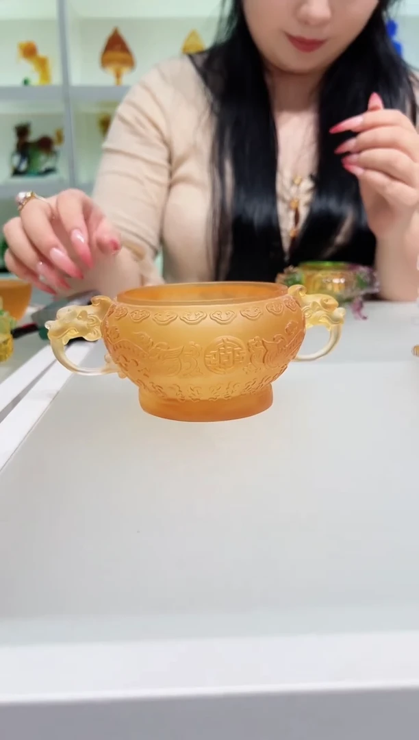 琉璃手工艺品古法琉璃双龙