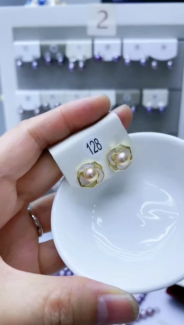 【闪购商品】淡水珍珠耳饰银S925镶嵌128