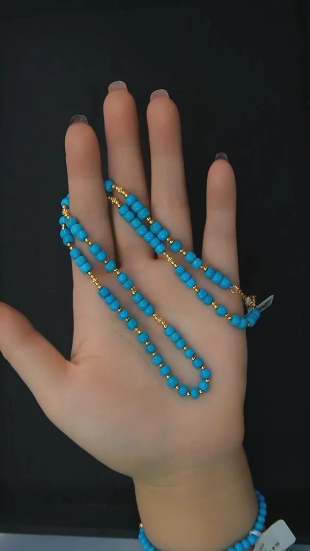 【闪购商品】绿松石项链银S925镶嵌发货一件极微瑕