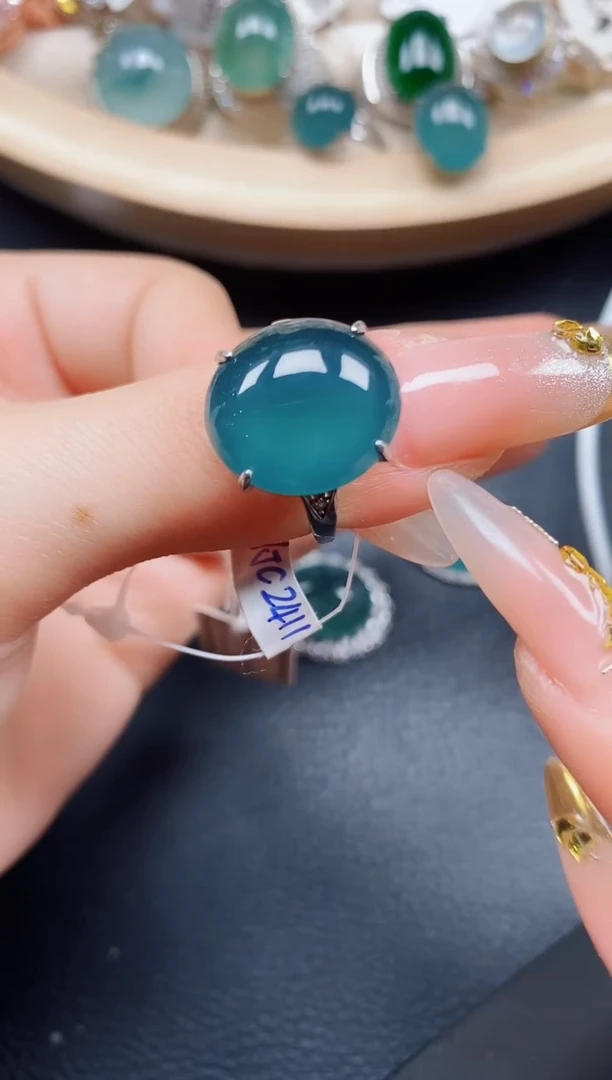 【闪购商品】翡翠戒指银S925镶嵌翡翠